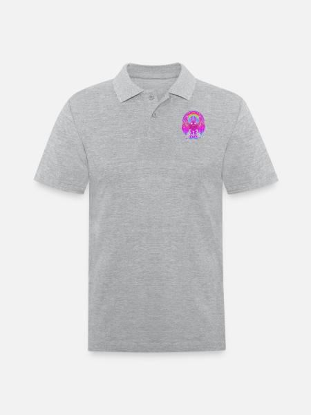 Pastel Gothic Rainbow Mothman - Men's Pique Polo Shirt - heather gray