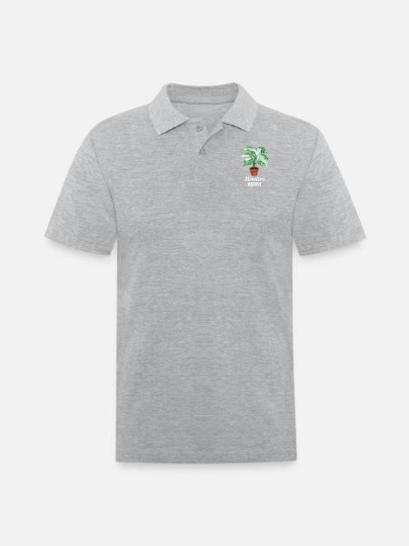 Monstera Mom - Men's Pique Polo Shirt - heather gray