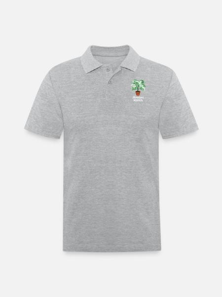 Monstera Mama - Men's Pique Polo Shirt - heather gray