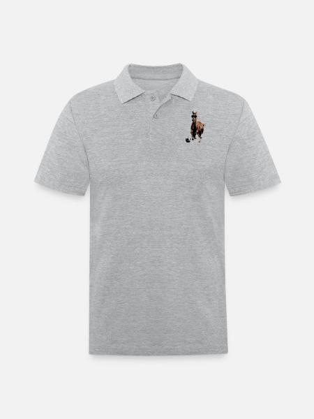 Horse - Men's Pique Polo Shirt - heather gray