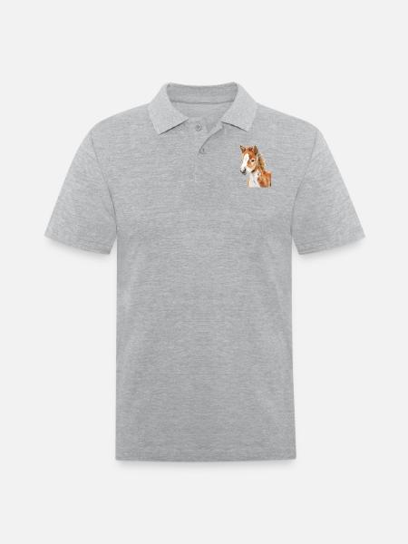Horse - Men's Pique Polo Shirt - heather gray
