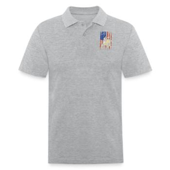 Rodeo Bull Rider American Flag Cadeau - Polo en coton piqué pour hommes - gris chiné - Devant