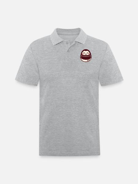 Daruma Doll - Men's Pique Polo Shirt - heather gray