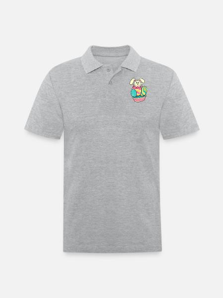 Surprise Bunny - Men's Pique Polo Shirt - heather gray