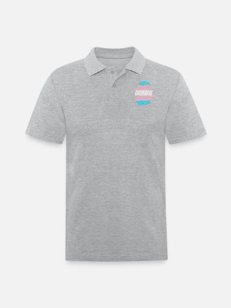 Trans Fingerprint - Men's Pique Polo Shirt - heather gray
