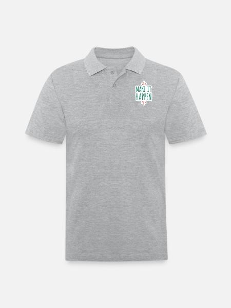 Make it Happen - Men's Pique Polo Shirt - heather gray