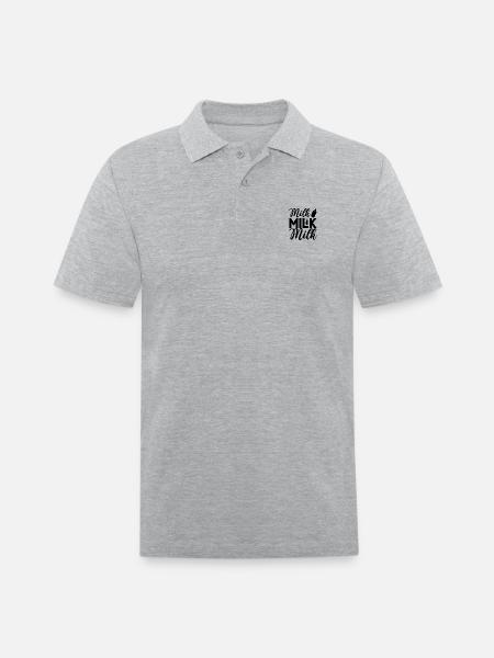 Milk Milk Milk - Men's Pique Polo Shirt - heather gray