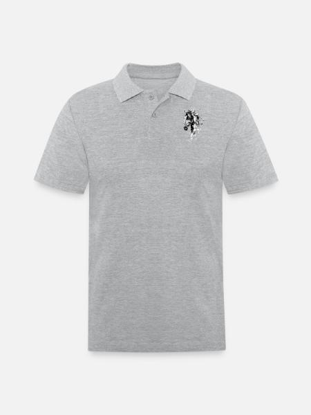 Horse - Men's Pique Polo Shirt - heather gray