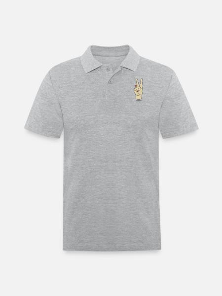 peace 1 1 - Men's Pique Polo Shirt - heather gray