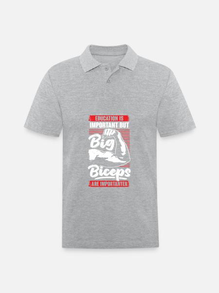 Funny Bodybuilding Biceps Fitness Bodybuilder Gift - Men's Pique Polo Shirt - heather gray