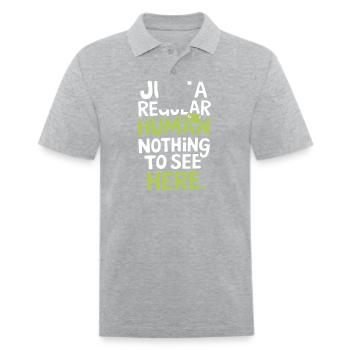 Lizard People Reptile Conspiracy and Secret - Men's Pique Polo Shirt - heather gray - Front