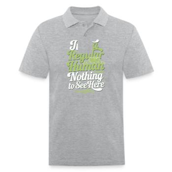 Lizard People Reptile Conspiracy and Secret - Men's Pique Polo Shirt - heather gray - Front