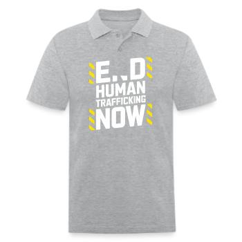 Human Trafficking Awareness Stop Exploitation - Men's Pique Polo Shirt - heather gray - Front