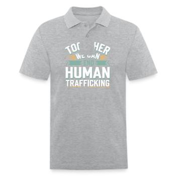 Human Trafficking Awareness Stop Exploitation - Men's Pique Polo Shirt - heather gray - Front