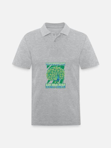 Peacock Peafowl - Men's Pique Polo Shirt - heather gray