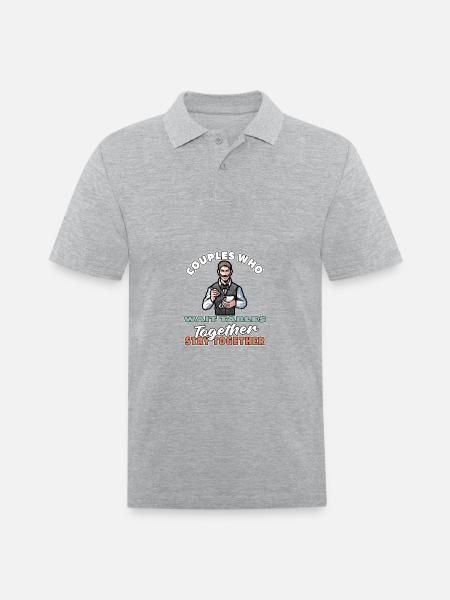 Waiter Waitress Couple - Men's Pique Polo Shirt - heather gray