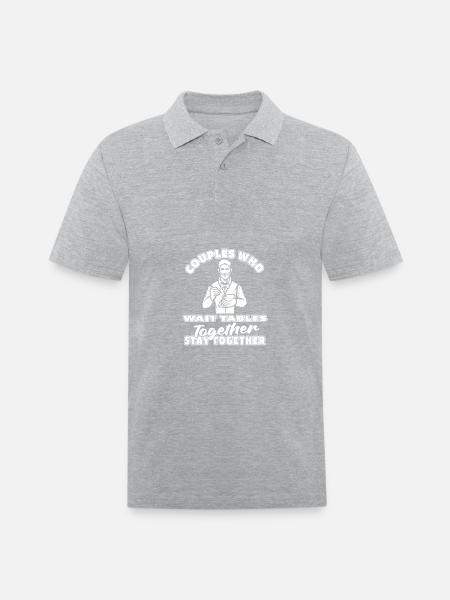 Waiter Waitress Couple - Men's Pique Polo Shirt - heather gray
