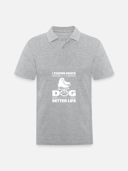 Figure Skating Dog - Men's Pique Polo Shirt - heather gray