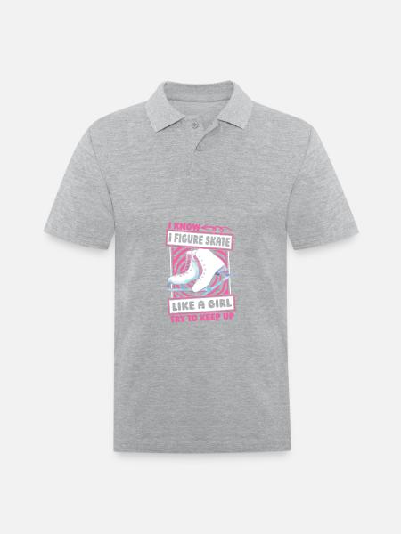 Figure Skating Funny - Men's Pique Polo Shirt - heather gray
