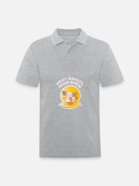 Axolotl Salamander Mom - Men's Pique Polo Shirt - heather gray