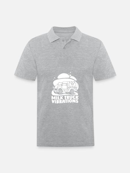 Milk Vibes Milk Truck - Men's Pique Polo Shirt - heather gray