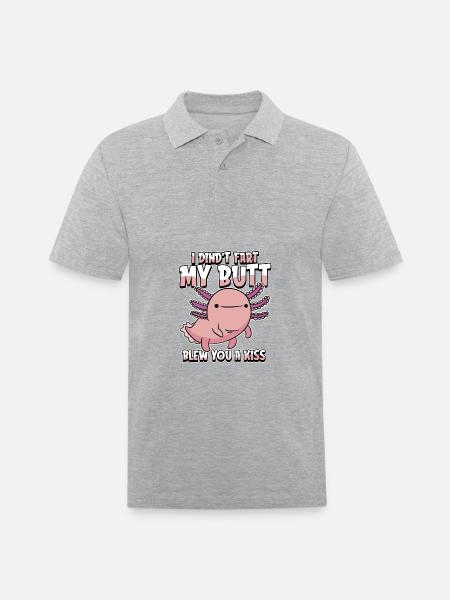 Axolotl Salamander Funny - Men's Pique Polo Shirt - heather gray