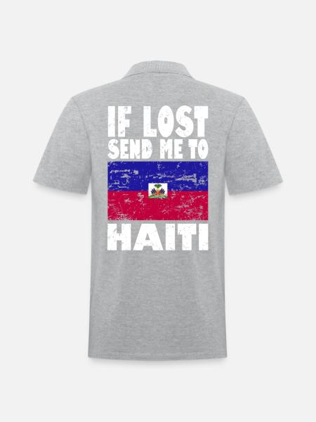 Haiti Flag Saying - Men's Pique Polo Shirt -