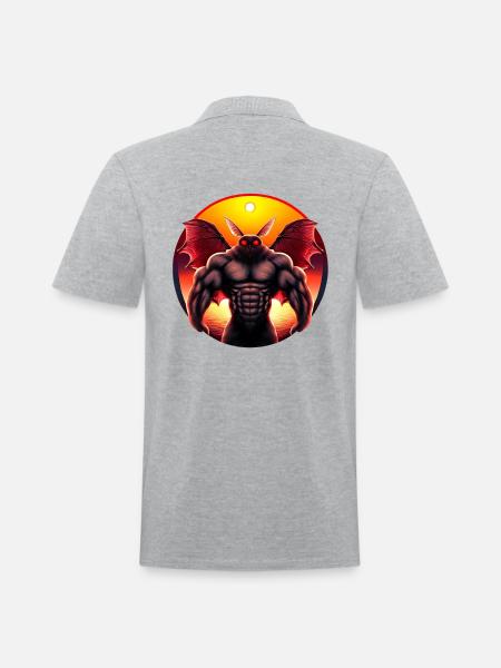Mothman at sunset - Men's Pique Polo Shirt - heather gray