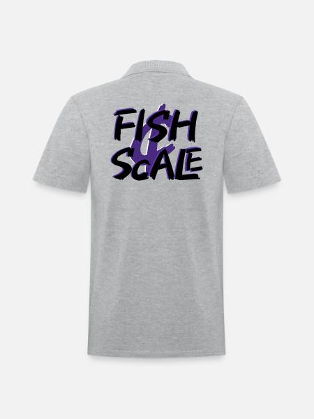 Purple Fish Sale Brush Art - Men's Pique Polo Shirt - heather gray