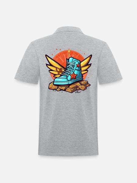 Sneaker Heaven with Wings - Men's Pique Polo Shirt - heather gray