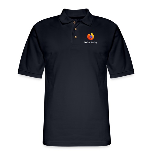 Firefox Reality - Transp., Vertical, White Text - Men's Pique Polo Shirt