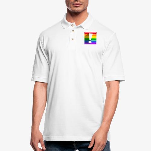 LGBTQ Pride Flag Exclamation Point Shadow - Men's Pique Polo Shirt