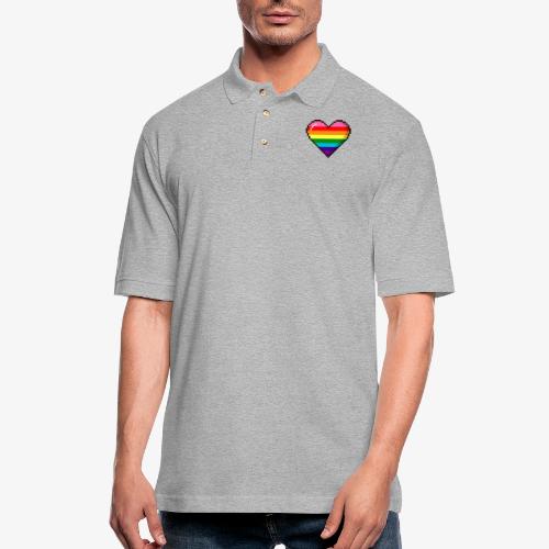 Gilbert Baker Original LGBTQ Gay Rainbow Pride 8- - Men's Pique Polo Shirt