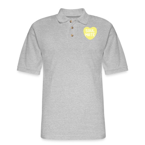 Soul Mate Yellow Candy Heart - Men's Pique Polo Shirt