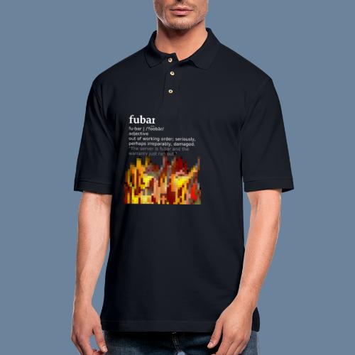 Fubar (definition with pixel art flames) - Men's Pique Polo Shirt