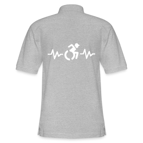 Wheelchair heartbeat, for wheelchair users # - Men's Pique Polo Shirt