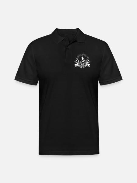 Hawaii Surf Sunburst Emblem - Men's Pique Polo Shirt - black