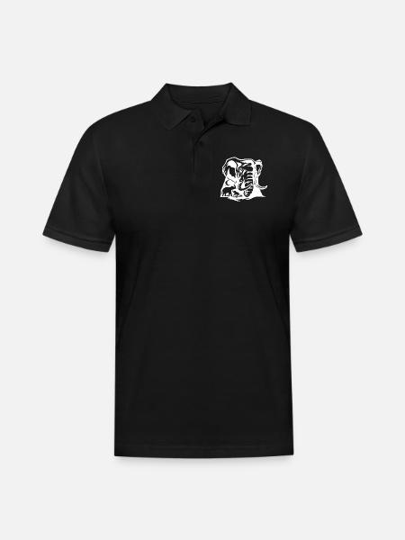 Bold Elephant Silhouette Art - Men's Pique Polo Shirt - black