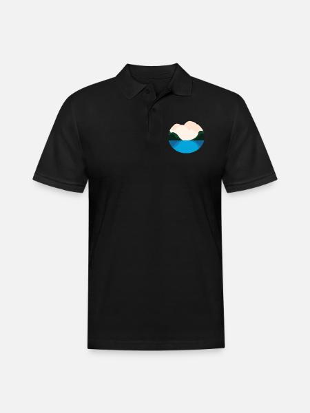 Lake Landscape - Men's Pique Polo Shirt - black