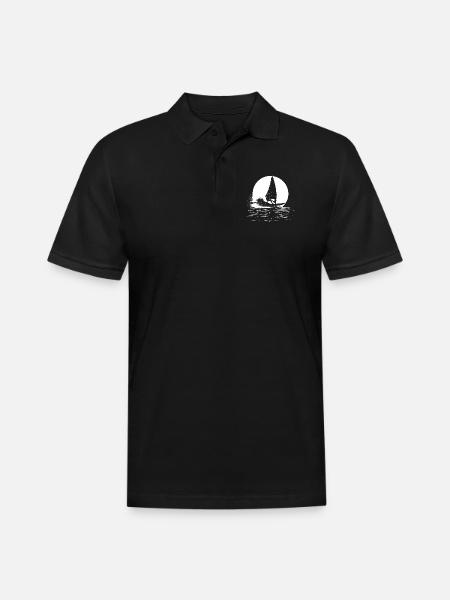 Windsurfing - Men's Pique Polo Shirt - black