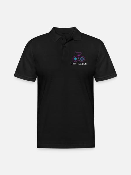 Pro Player Gamer - Men's Pique Polo Shirt - black