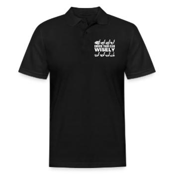 Funny Golf Player - Men's Pique Polo Shirt - black - Front