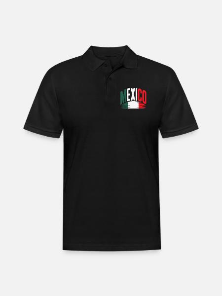 Mexico Flag - Men's Pique Polo Shirt - black