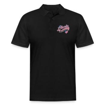 Typographie de la queue athlétique du Liberia Drapeau du Libéria - Polo en coton piqué pour hommes - noir - Devant