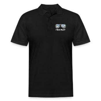 I'm a Pilot - Men's Pique Polo Shirt - black - Front