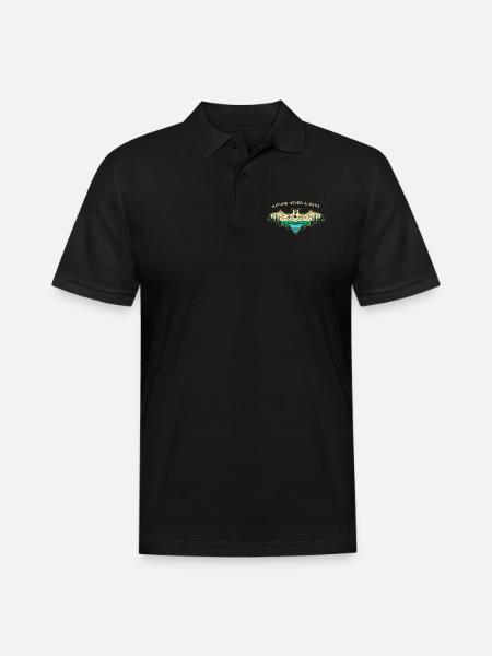 Nature Never Sleeps - Men's Pique Polo Shirt - black
