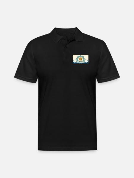 La Pasión Alta Sunburst Emblem - Men's Pique Polo Shirt - black