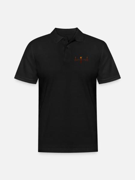 Heartbeat Dancer Silhouette - Men's Pique Polo Shirt - black