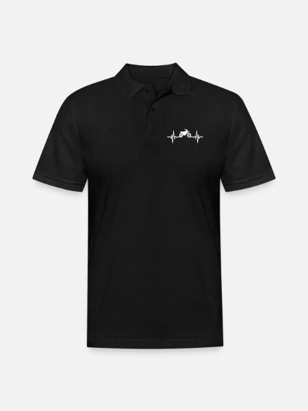 Motocross Bike ECG - Men's Pique Polo Shirt - black