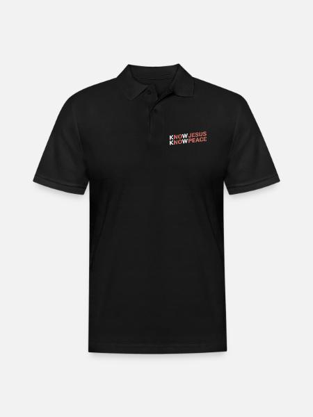 Know Jesus, Know Peace - Men's Pique Polo Shirt - black